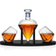 Diamond Whiskey Decanter Set With 2/4 Diamond Glasses