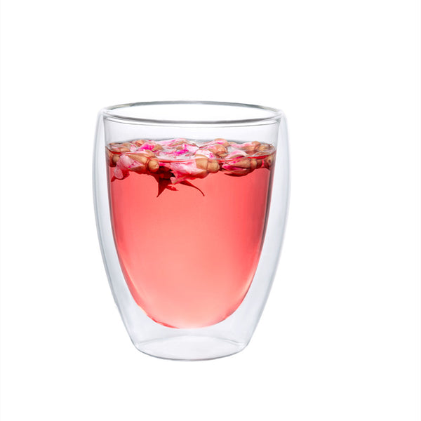 Set of 2pcs 12oz/350ml Double Wall Glass Cups for Tea Coffee