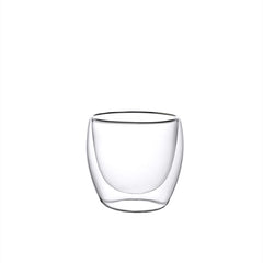 Set of 2pcs 2.7oz/80ml Double Wall Glass Cups for Tea Coffee