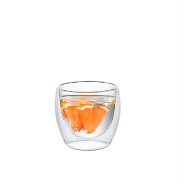 Set of 2pcs 2.7oz/80ml Double Wall Glass Cups for Tea Coffee