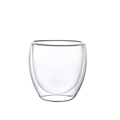 Set of 2pcs 8.5oz/250ml Round Double Wall Glass Cups