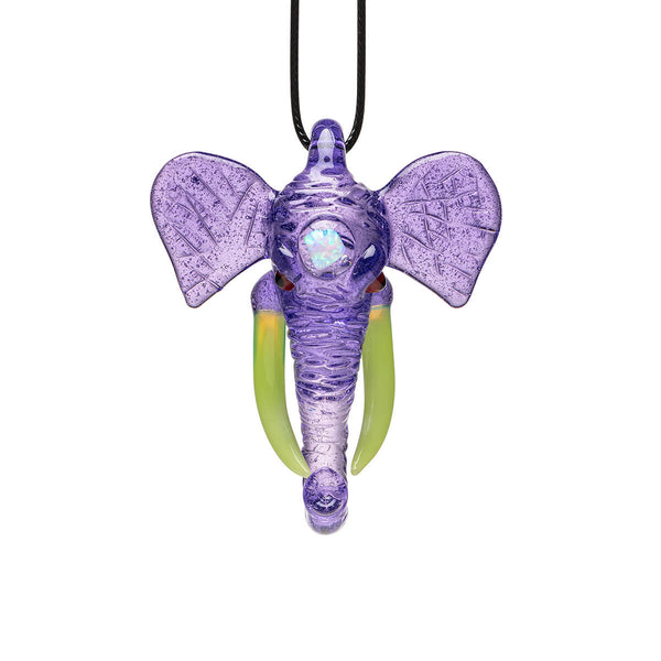 Elephant Inspired Glass Pendant Necklace