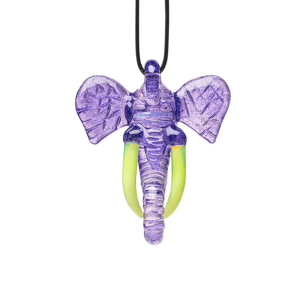 Elephant Inspired Glass Pendant Necklace