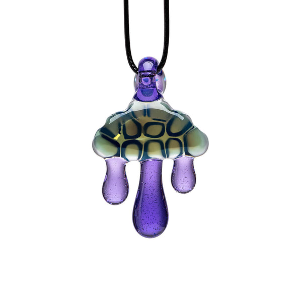 Cloud Inspired Glass Pendant Necklace - Emerald Embedded