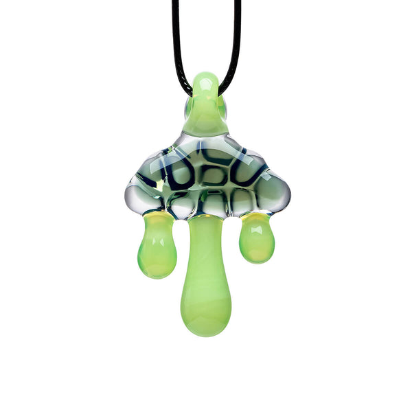 Cloud Inspired Glass Pendant Necklace - Emerald Embedded