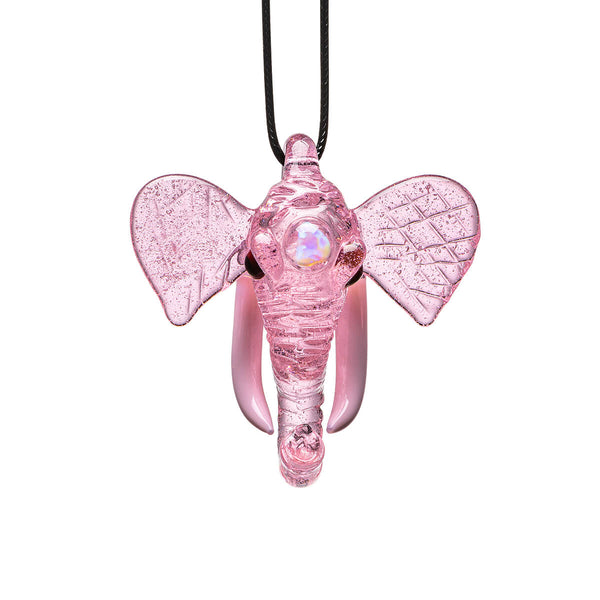 Elephant Inspired Glass Pendant Necklace