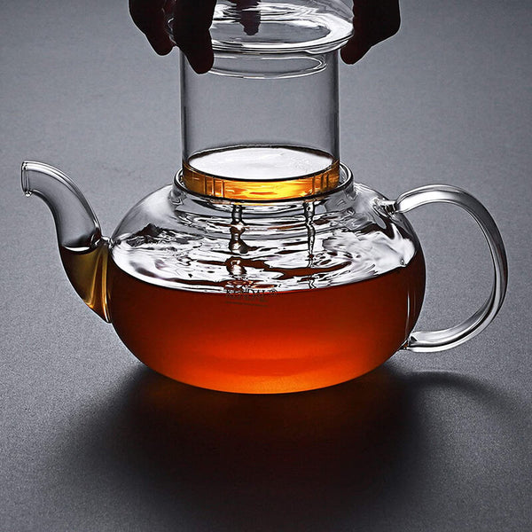 Glass Teapot with Glass Infuser and Glass Lid