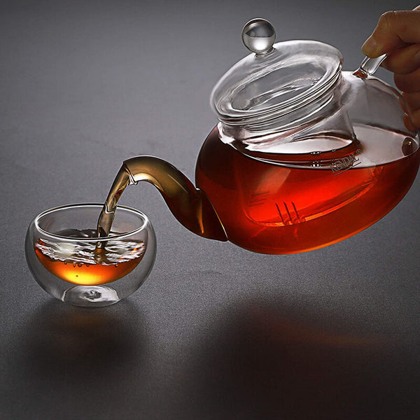 Glass Teapot with Glass Infuser and Glass Lid