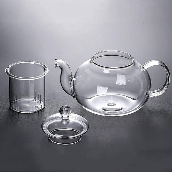 Glass Teapot with Glass Infuser and Glass Lid