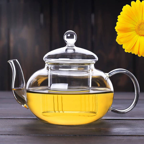 Glass Teapot with Glass Infuser and Glass Lid