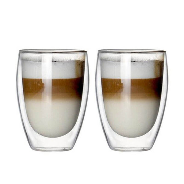 Set of 2 Lato Double Wall Glass Coffee Cups