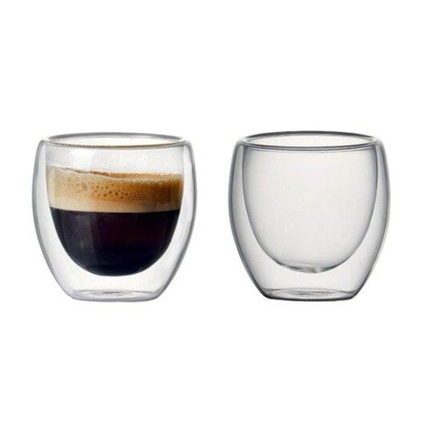 Set of 2 Lato Double Wall Glass Coffee Cups