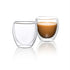 Set of 2pcs 8.5oz/250ml  Round Double Wall Glass Cups